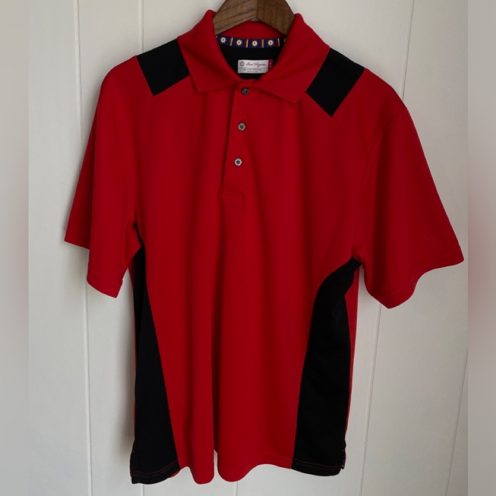 Ben Hogan Men’s Red and Black Polo Golf Shirt | Medium